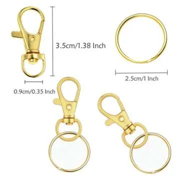 Premium Gold Swivel Clasps - 60 Pcs for Crafting & DIY
