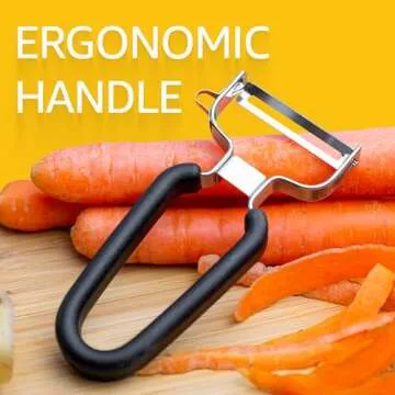 LURCH Germany Universal Ultra Sharp Stainless Steel Vegetable Y Peeler for Potatoes, All Fruits & Veggies | Non-Slip Comfortable Handle | 5.1 x 2.3 Inches / 13 cm x 6 cm - Black