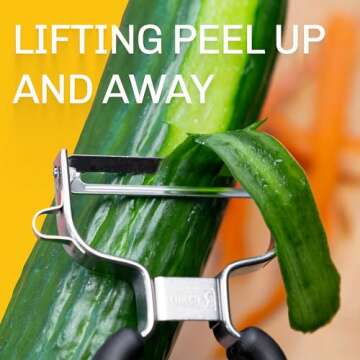 LURCH Germany Universal Ultra Sharp Stainless Steel Vegetable Y Peeler for Potatoes, All Fruits & Veggies | Non-Slip Comfortable Handle | 5.1 x 2.3 Inches / 13 cm x 6 cm - Black