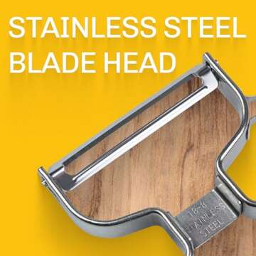 LURCH Germany Universal Ultra Sharp Stainless Steel Vegetable Y Peeler for Potatoes, All Fruits & Veggies | Non-Slip Comfortable Handle | 5.1 x 2.3 Inches / 13 cm x 6 cm - Black