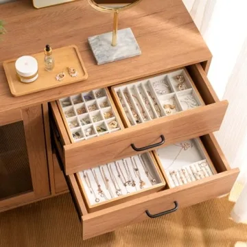 Bamboo Stackable Jewelry Organizer - Elegant Storage Solution