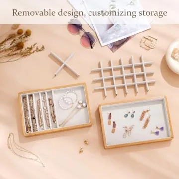 Bamboo Stackable Jewelry Organizer - Elegant Storage Solution