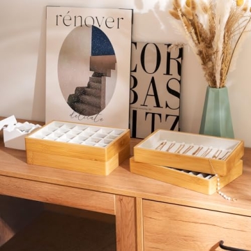 Bamboo Stackable Jewelry Organizer - Elegant Storage Solution