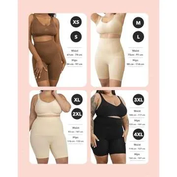 SHAPERMINT High-Waisted Shapewear Tummy Control Shorts