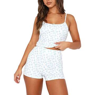 Floral Lounge Knit Set | Trendy 2-Piece Cami & Shorts