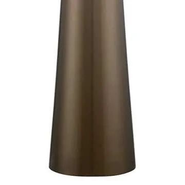 Possini Euro Design Karen Modern Table Lamp 36" Tall with Dimmer Dark Gold Glass Column Off White Fabric Drum Shade for Bedroom Living Room House Bedside Nightstand Home Office Entryway Family