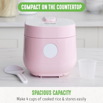 GreenLife 4-Cup Digital Rice Cooker with Healthy Ceramic Pot