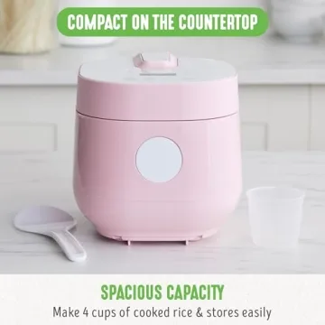 GreenLife 4-Cup Digital Rice Cooker with Healthy Ceramic Pot
