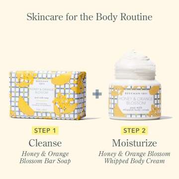 Beekman 1802 Whipped Body Cream, Honey & Orange Blossom - Scented - 8 oz - Intensely Hydrating & Softens Skin - With Goat Milk - Good for Sensitive Skin - Cruelty Free