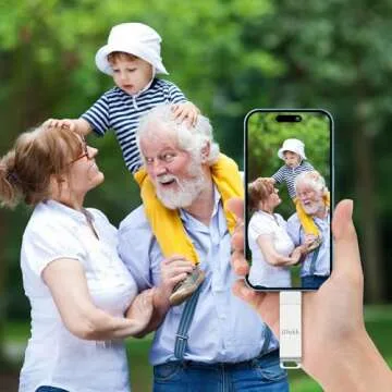 iDiskk 256GB MFi Certified iPhone Flash Drive for Photos Stick iPhone (14/13/12/12 pro/12 pro max/11/11 Pro/XR/X) Flashdrive for iPhone iPad MacBook/Laptops/PC Thumb Drive for Photos Videos Storage