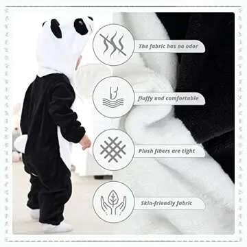 MICHLEY Baby Flannel Panda Romper - Cozy Winter Wear