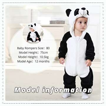 MICHLEY Baby Flannel Panda Romper - Cozy Winter Wear