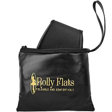 Women's Portable Foldable Ballet Flats Shoes Roll Up Slippers for Travel (XL, Black)
