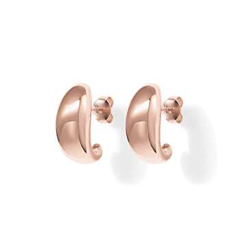 PAVOI 14K Dome Hoop Huggies (Dome, Rose Gold)