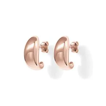 PAVOI 14K Dome Hoop Huggies (Dome, Rose Gold)
