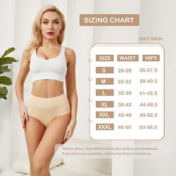 SERISIMPLE Viscose Bamboo Women Luxury Underwear Silky Comfy Ultra Soft Briefs Breathable Stretch High&Mid Waist Panties 4 pack (XXXL, High-White)