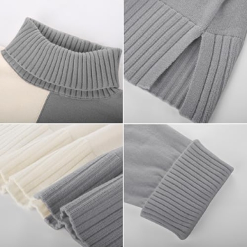 Stylish Oversized Turtleneck Color Block Sweater for Women