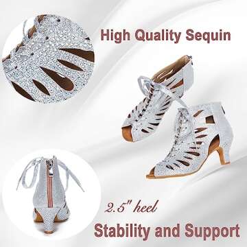 LuiXiu Adjustable 2.5 Inch Dance Shoes for Beginners