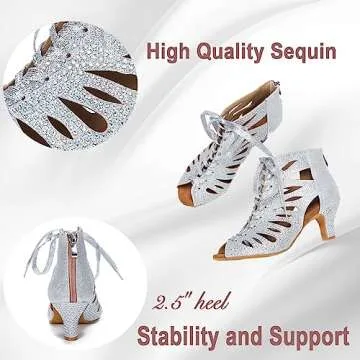 LuiXiu Adjustable 2.5 Inch Dance Shoes for Beginners