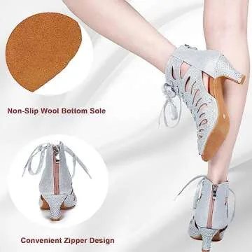 LuiXiu Adjustable 2.5 Inch Dance Shoes for Beginners