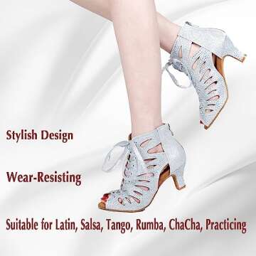 LuiXiu Adjustable 2.5 Inch Dance Shoes for Beginners