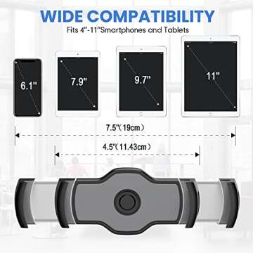 AboveTEK Aluminum iPad Stand - Foldable 360 Swivel Tablet Stand for All Devices