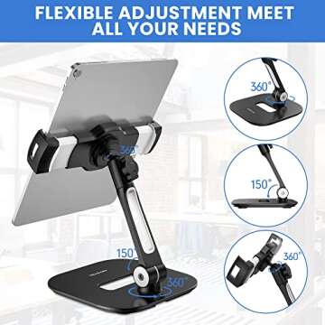 AboveTEK Aluminum Stand - 360 Swivel Tablet Holder