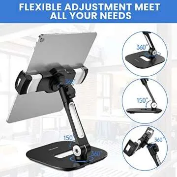 AboveTEK Aluminum Stand - 360 Swivel Tablet Holder