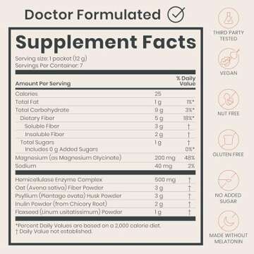 YayDay Digestive Enzymes Prebiotic Fiber Supplement Powder for Women & Men - Daily Gut Health + Magnesium Powder for Deep Sleep, Regularity, Bloating & Constipation Relief - Citrus, 7 Travel Servings