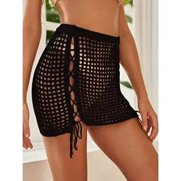 SOLY HUX Beach Cover Up - Stylish Sheer Mini Skirt for Summer