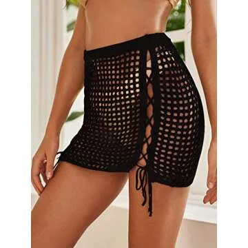 SOLY HUX Beach Cover Up - Stylish Sheer Mini Skirt for Summer