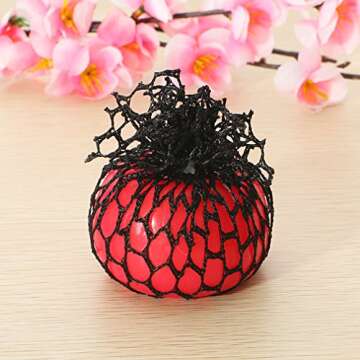 Bingole 4PCS Randomly Mesh Squishy Balls Stress Relief Squeeze Grape Balls Relieve Pressure Balls
