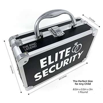 THE RING LEGEND Ring Security Ring Bearer Briefcase with Padded Slits to Hold Rings - Ring Bearer Gifts - Wedding Ring Security Case for Kids - Special Agent Ring Bearer Box for Boys Security