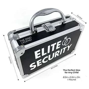 THE RING LEGEND Ring Security Ring Bearer Briefcase with Padded Slits to Hold Rings - Ring Bearer Gifts - Wedding Ring Security Case for Kids - Special Agent Ring Bearer Box for Boys Security