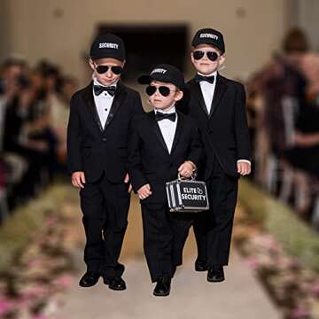 THE RING LEGEND Ring Security Ring Bearer Briefcase with Padded Slits to Hold Rings - Ring Bearer Gifts - Wedding Ring Security Case for Kids - Special Agent Ring Bearer Box for Boys Security