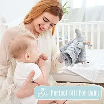 Cute Castle Security Blanket for Babies Gifts - Soft Unisex Newborn Essentials for Boys and Girls - Neutral Baby Stuff Snuggle Toy - Baby Registry Search Shower (Tiger & Grey Elephant)