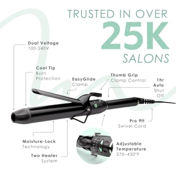 MINT Professional Hair Curling Iron for Fast Even Curls