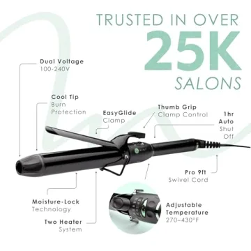 MINT Professional Hair Curling Iron for Fast Even Curls
