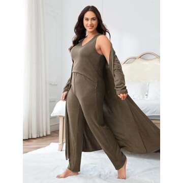 Vaimti Plus Size 3 Piece Loungewear Set for Fall