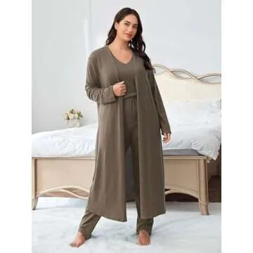 Vaimti Plus Size 3 Piece Loungewear Set for Fall