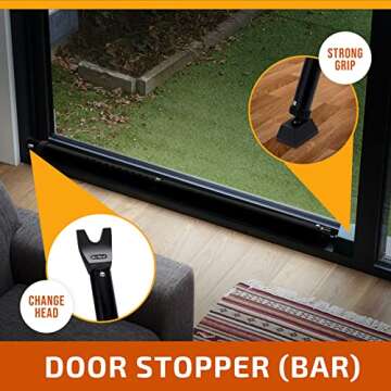 Door Stopper Alarm and Door Security Bar Bundle - Safe and Portable Security System