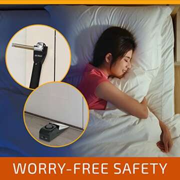 Door Stopper Alarm and Security Bar for Safety