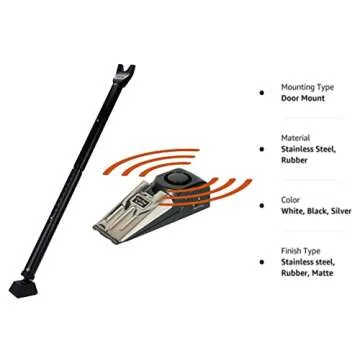 Door Stopper Alarm and Security Bar for Safety
