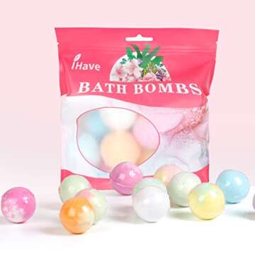 iHave Bath Bombs for Kids and Women, 12 Natural Handmade Bath Bomb Gift Set, Fun Bubble Bath Perfect Kids Christmas Gifts