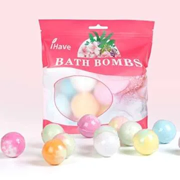 iHave Bath Bombs for Kids and Women, 12 Natural Handmade Bath Bomb Gift Set, Fun Bubble Bath Perfect Kids Christmas Gifts