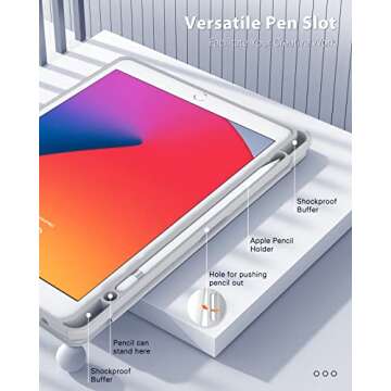 TiMOVO iPad 9th Gen Case with Pencil Holder and Stand