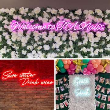 Custom Neon Signs, Binager Professional Personalized Handmade LED Letters Name Sign, Large Dimmable Customizable Acrylic Light Sign for Bedroom Wedding Birthday Party Event Business Wall Decor, Gift(16-60“)