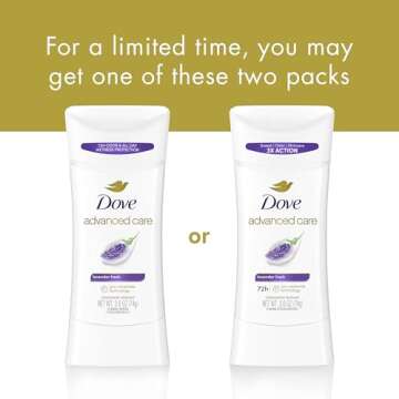 Dove Advanced Care Antiperspirant Deodorant Stick Lavender Fresh for Helping Repair Skin Barrier After Shaving, with 72-Hour Sweat & Odor Protection, 2.6 oz