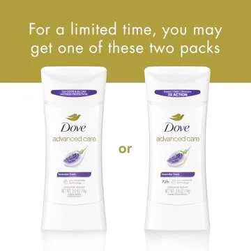 Dove Advanced Care Antiperspirant Deodorant Stick Lavender Fresh for Helping Repair Skin Barrier After Shaving, with 72-Hour Sweat & Odor Protection, 2.6 oz