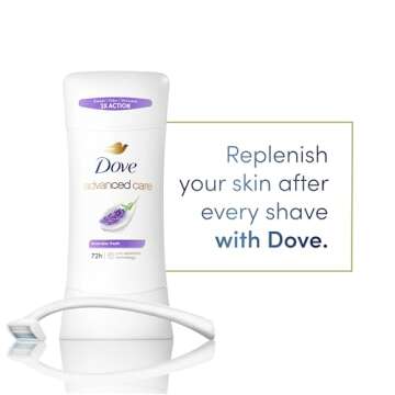 Dove Advanced Care Antiperspirant Deodorant Stick Lavender Fresh for Helping Repair Skin Barrier After Shaving, with 72-Hour Sweat & Odor Protection, 2.6 oz